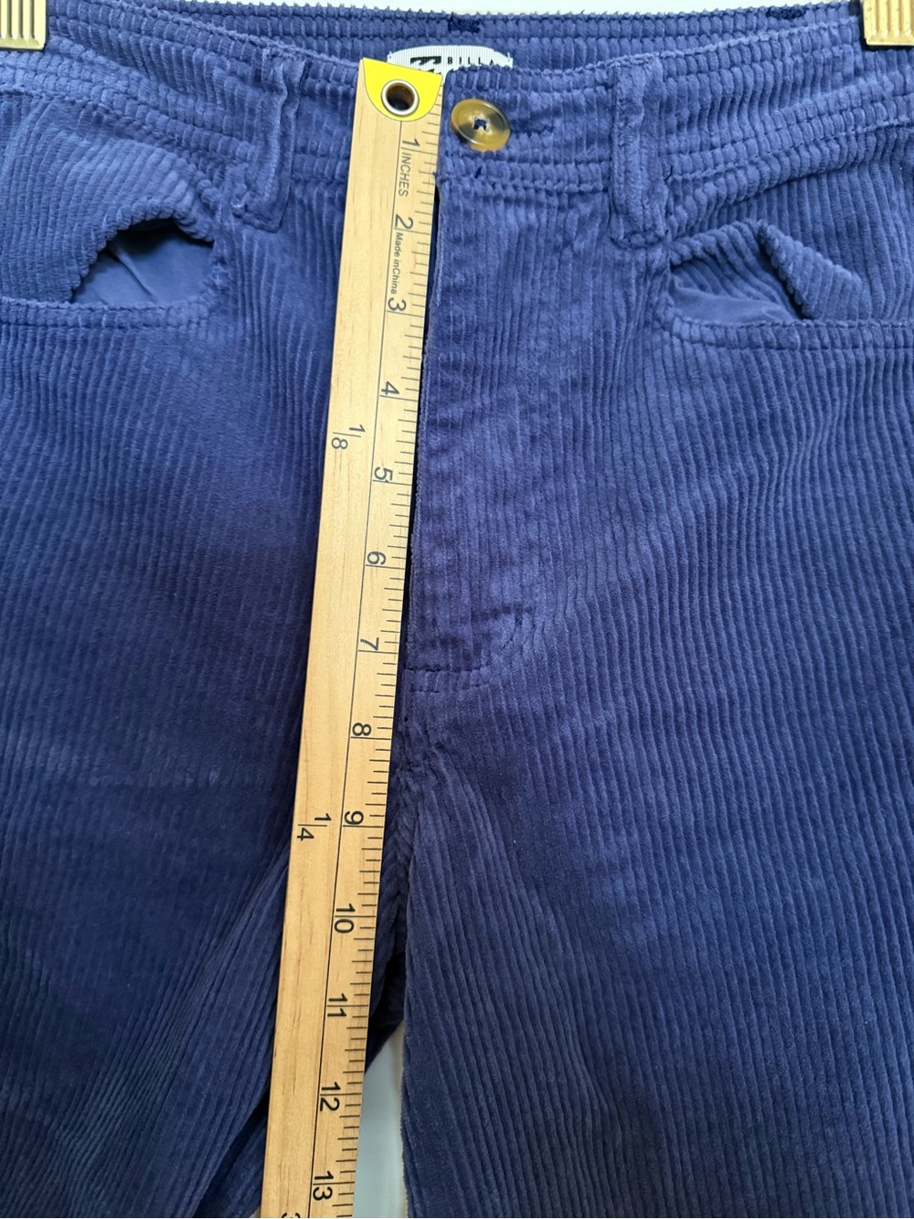 Sz 25 BILLABONG Be Free Wide Leg Blue Corduroy Pants High Waist - Picture 6 of 7